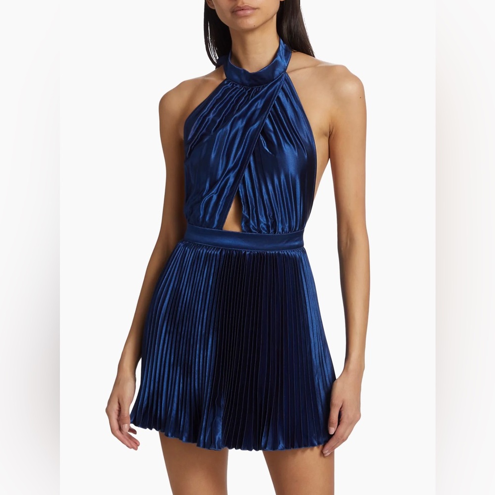 L'Idée Renaissance Pleated Halter Minidress